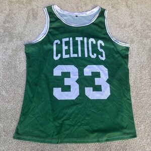 Unbranded Boston Celtics Basketball Jersey #33 Larry Bird Green /White Size XXL